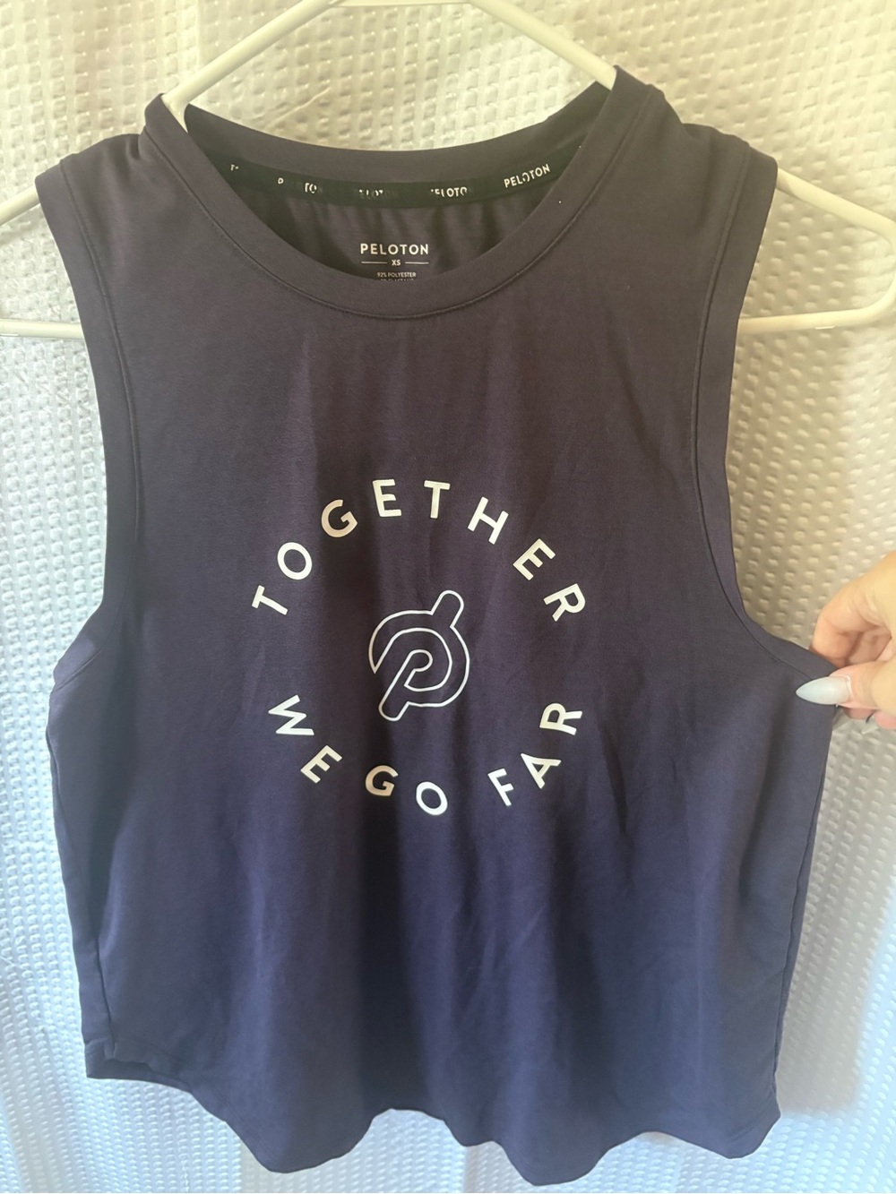 Peloton Navy Graphic Muscle Tank with White Logo